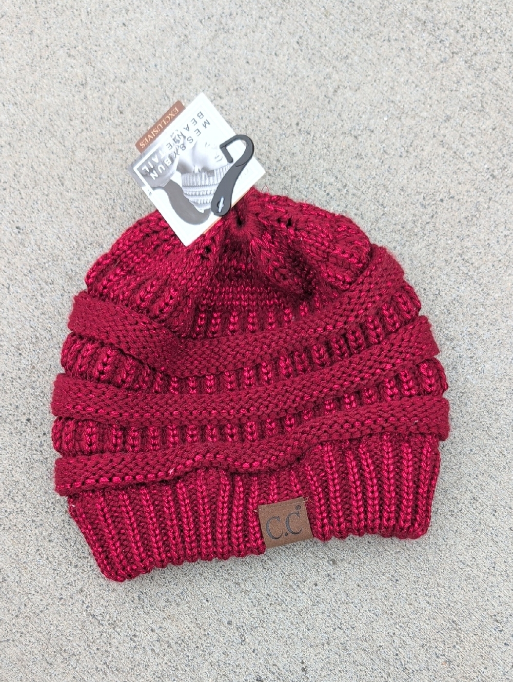 CC Ribbed Knit Beanie Red
